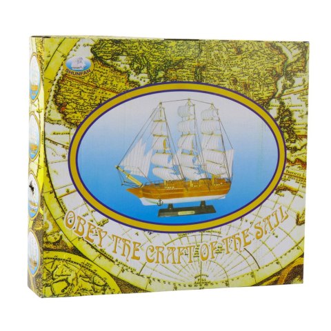 LEAN Toys Model Kolekcjonerski Dekoracyjny Statek Żaglowiec Trójmasztowy Czarny 39x36cm