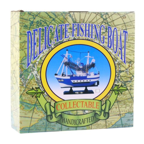 LEAN Toys Model Kolekcjonerski Statek Kuter Rybacki Flying Lady Niebieski 24x23cm