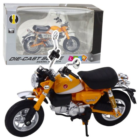 LEAN Toys Motocykl Retro Klasyczny Metalowy Światła Żółty 1:12