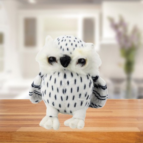 LEAN Toys Pluszowa Mała Sowa Maskotka Przytulanka Biała Czarne Cętki 15cm