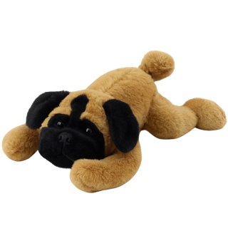 LEAN Toys Pluszowa Maskotka Przytulanka Pies Mops Leżący Brązowy 40cm