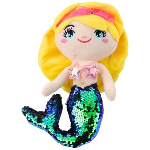 LEAN Toys Pluszowa Syrenka Przytulanka Ogon W Cekiny Zielony 30cm