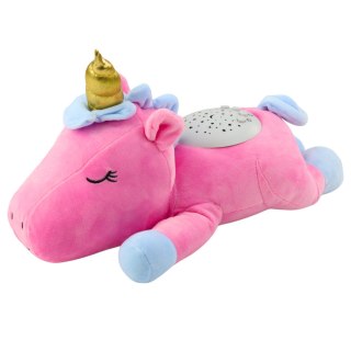 LEAN Toys Pluszowy Jednorożec Usypiająca Przytulanka Projektor Dźwięk Szum Różowy