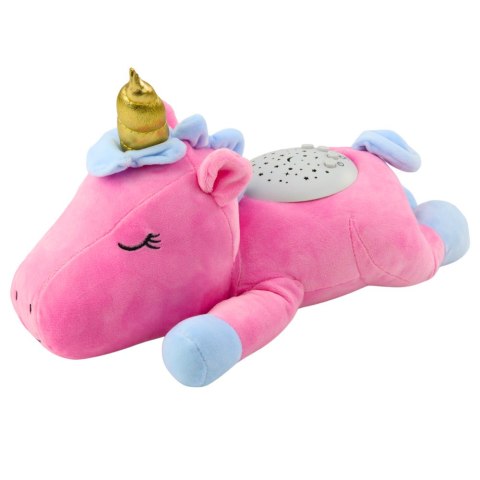 LEAN Toys Pluszowy Jednorożec Usypiająca Przytulanka Projektor Dźwięk Szum Różowy