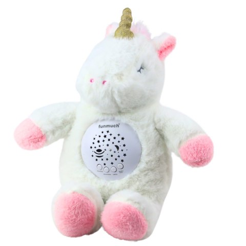 LEAN Toys Pluszowy Jednorożec Usypiająca Przytulanka Projektor Dźwięk