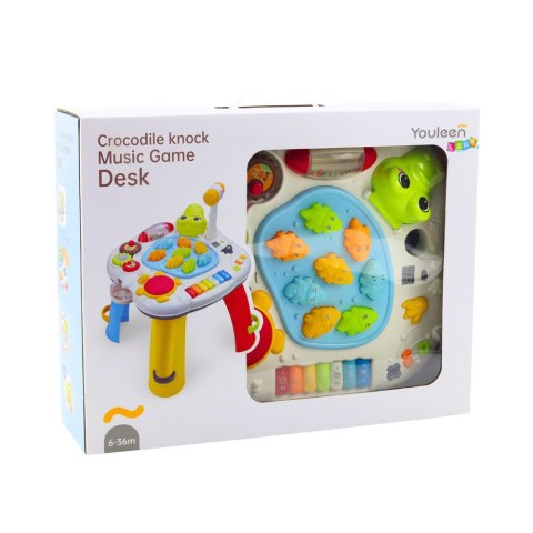 LEAN Toys Stolik Interaktywny Edukacyjny Pianinko Bębenek Krokodyl