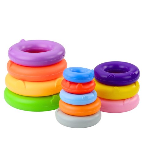 LEAN Toys Wieża Piramidka Dinozaur Kolorowa 13 Kółek 45 x 15,5 x 15,5 cm