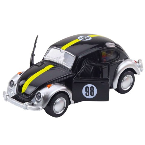 LEAN TOYS Autko Klasyczne Garbus Metalowy Napęd Pull-Back Otwierane Drzwi Mix