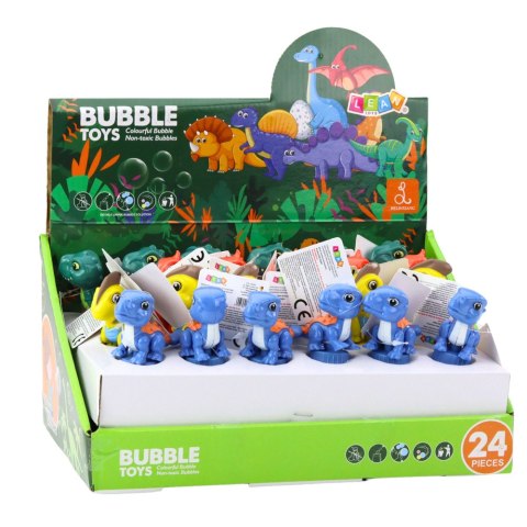 LEAN TOYS Bańki Mydlane Dinozaur Ruchoma Figurka Kolorowy 14cm Mix