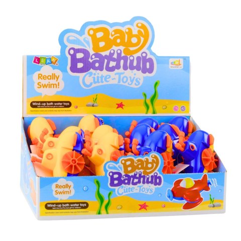 LEAN TOYS Nakręcana Zabawka Do Kąpieli Łódź Podwodna Żółto Niebieska Mix