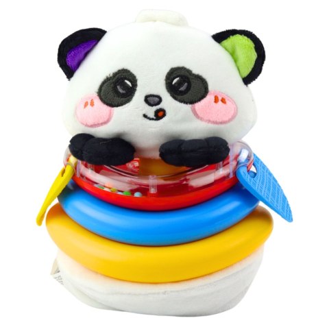 LEAN TOYS Zabawka Sensoryczna Tumbler Panda Piramidka Bujana Gryzaki Grzechotka