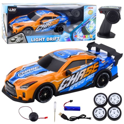 LEAN Toys Auto Sportowe Zdalnie Sterowane RC Podświetlana Karoseria Drift Pomarańczowe