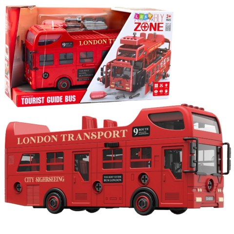 LEAN Toys Autobus Piętrowy Do Skręcania London Transport Narzędzia Światła Dźwięki