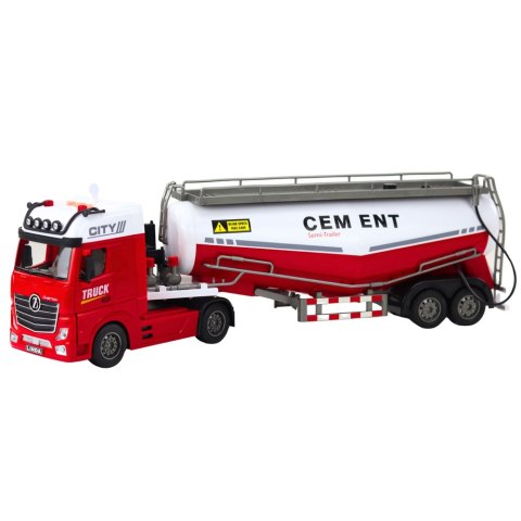 LEAN Toys Ciężarówka Cysterna Z Cementem Funkcja Lania Wody Światła Dźwięki