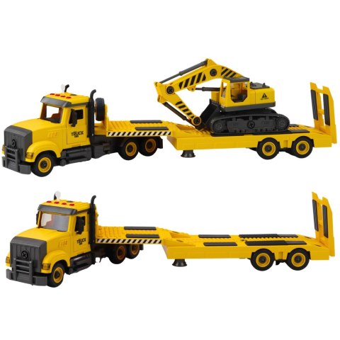 LEAN Toys Ciężarówka Laweta Do Skręcania DIY Koparka Gąsienicowa Światła Dźwięki