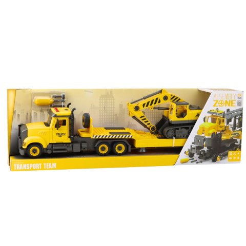 LEAN Toys Ciężarówka Laweta Do Skręcania DIY Koparka Gąsienicowa Światła Dźwięki