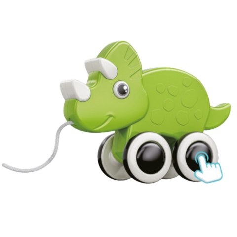 LEAN Toys Dinozaur Zabawka Do Ciągnięcia Na Sznurku Piszczałka Eko Zielony