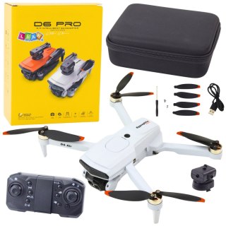 LEAN Toys Dron D6 PRO Kamera Światła LED Aplikacja Jasnoszary