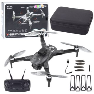 LEAN Toys Dron Y329 Kamera HD WIFI Światła LED Aplikacja Czarny Karbonowy