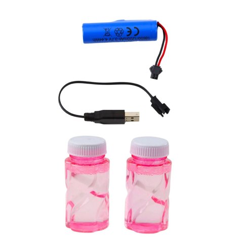 LEAN Toys Duży Pistolet Elektryczny Na Bańki Mydlane 64 Otwory Różowy