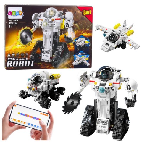 LEAN Toys Klocki Konstrukcyjne Robot Kosmiczny Łazik Samolot RC 3w1 408 el.