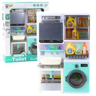 LEAN Toys Łazienka Zabawkowa Umywalka Szafka Akcesoria Światła Dźwięki