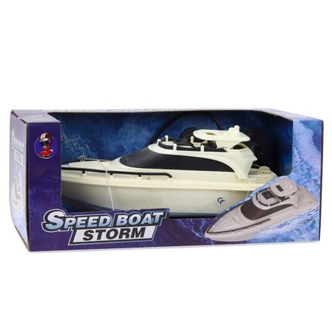 LEAN Toys Łódź Motorowa Zdalnie Sterowana RC Na Baterie Czarno-Biała