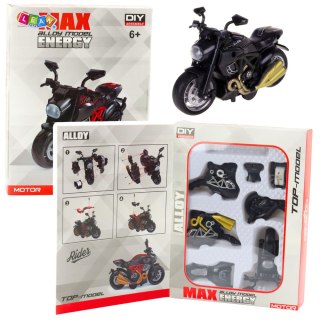 LEAN Toys Motocykl Do Składania Skręcania Metal 1:14 DIY Czarny Złote Elementy