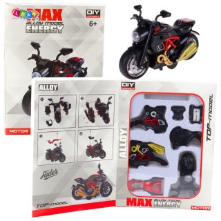 LEAN Toys Motocykl Do Składania Skręcania Metal 1:14 DIY Czerwony
