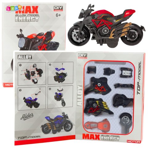LEAN Toys Motocykl Do Składania Skręcania Metal 1:14 DIY Pomarańczowy