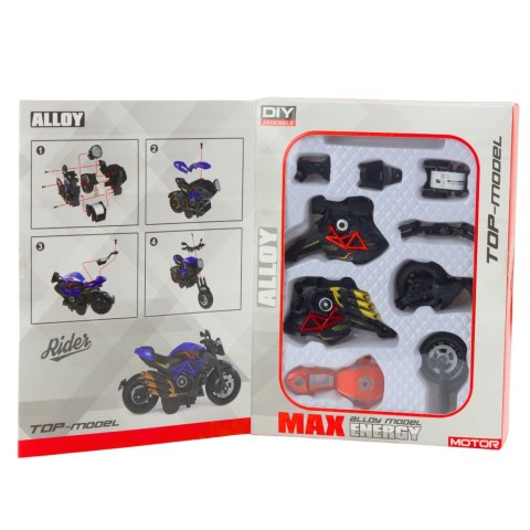 LEAN Toys Motocykl Do Składania Skręcania Metal 1:14 DIY Pomarańczowy