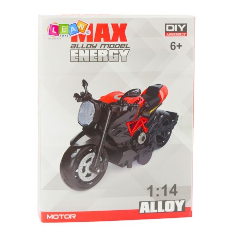 LEAN Toys Motocykl Do Składania Skręcania Metal 1:14 DIY Pomarańczowy