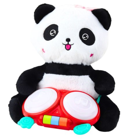 LEAN Toys Pluszowa Panda Z Bębenkami Maskotka Przytulanka Światła Dźwięki