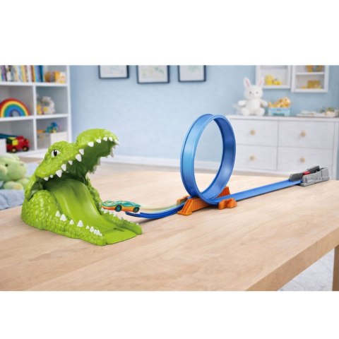 LEAN Toys Tor Samochodowy Katapulta Wyrzutnia Krokodyl