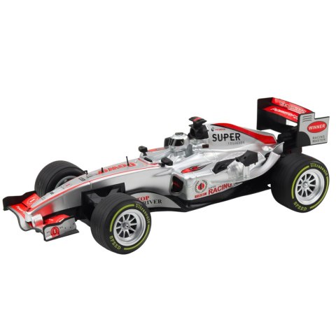 LEAN Toys Wyścigówka Zdalnie Sterowana RC Kierownica Światła Dźwięki 1:12 Srebrna