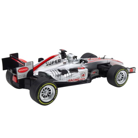 LEAN Toys Wyścigówka Zdalnie Sterowana RC Kierownica Światła Dźwięki 1:12 Srebrna