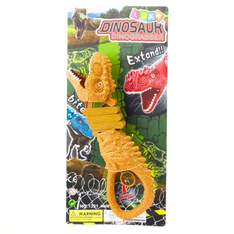 LEAN TOYS Gryzący Dinozaur Chwytak Pistolet Brązowy