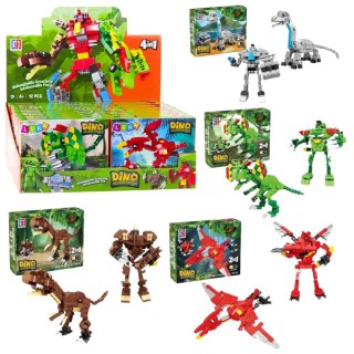 LEAN TOYS Klocki Konstrukcyjne Dinozaur Robot 2w1 50-70 el. Mix