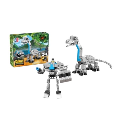 LEAN TOYS Klocki Konstrukcyjne Dinozaur Robot 2w1 50-70 el. Mix