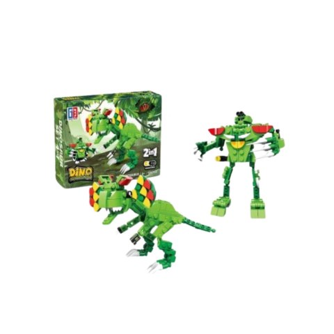 LEAN TOYS Klocki Konstrukcyjne Dinozaur Robot 2w1 50-70 el. Mix