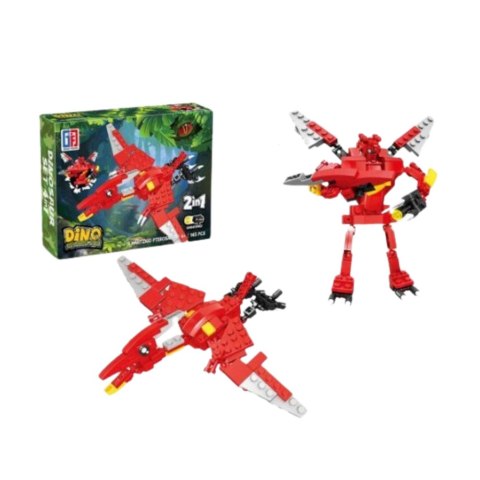 LEAN TOYS Klocki Konstrukcyjne Dinozaur Robot 2w1 50-70 el. Mix