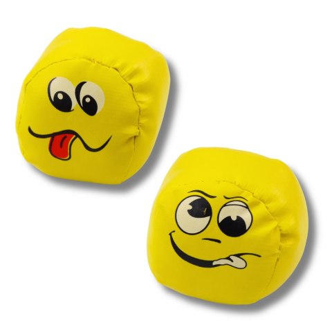 LEAN TOYS Miękkie Piłki Sportowe Emotki Żółte Zestaw 6szt 7cm