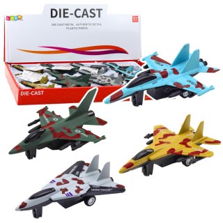 LEAN TOYS Myśliwiec Wojskowy Z Napędem Frykcyjnym Metalowy 11cm Mix