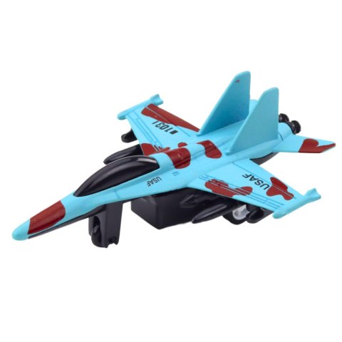 LEAN TOYS Myśliwiec Wojskowy Z Napędem Frykcyjnym Metalowy 11cm Mix