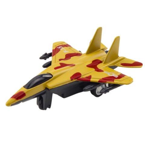 LEAN TOYS Myśliwiec Wojskowy Z Napędem Frykcyjnym Metalowy 11cm Mix
