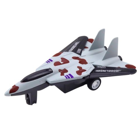 LEAN TOYS Myśliwiec Wojskowy Z Napędem Frykcyjnym Metalowy 11cm Mix
