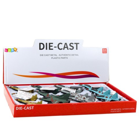 LEAN TOYS Myśliwiec Wojskowy Z Napędem Frykcyjnym Metalowy 11cm Mix