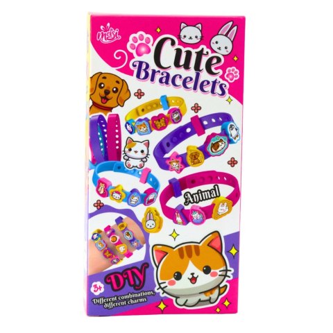 LEAN TOYS Zestaw Bransoletek DIY Zawieszki Zwierzątka 4 Bransoletki Regulowane