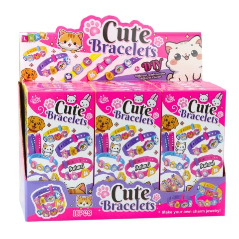 LEAN TOYS Zestaw Bransoletek DIY Zawieszki Zwierzątka 4 Bransoletki Regulowane
