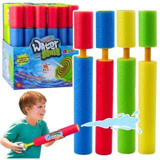 LEAN Toys Broń Piankowa Na Wodę Pompka Tuba Wodna Kolorowa 30cm Mix